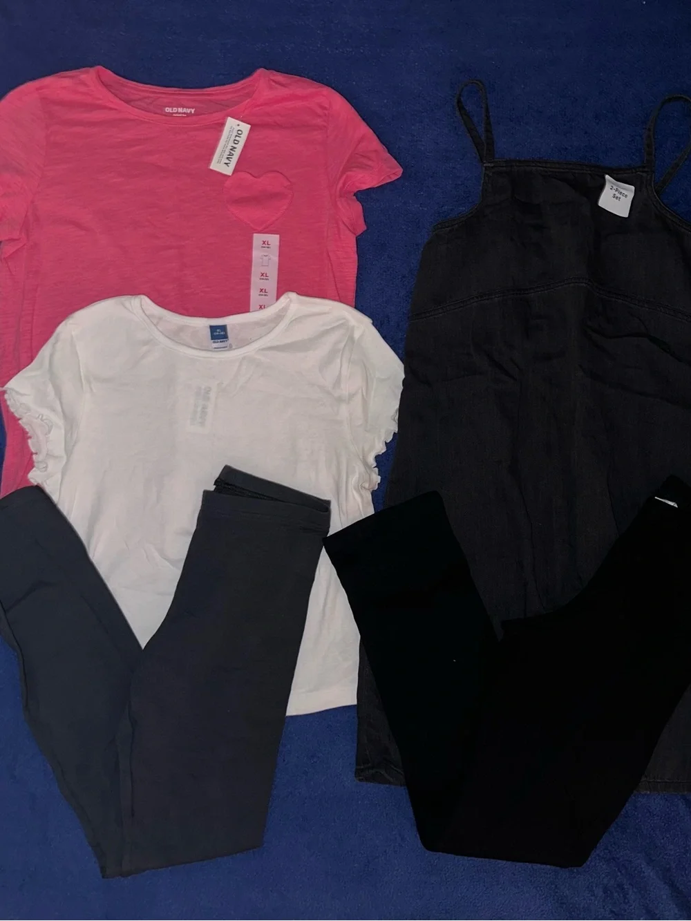 New Girls Lot of 5 Old Navy Leggings Shirts Tops Dress Size XL NWT Bundle
